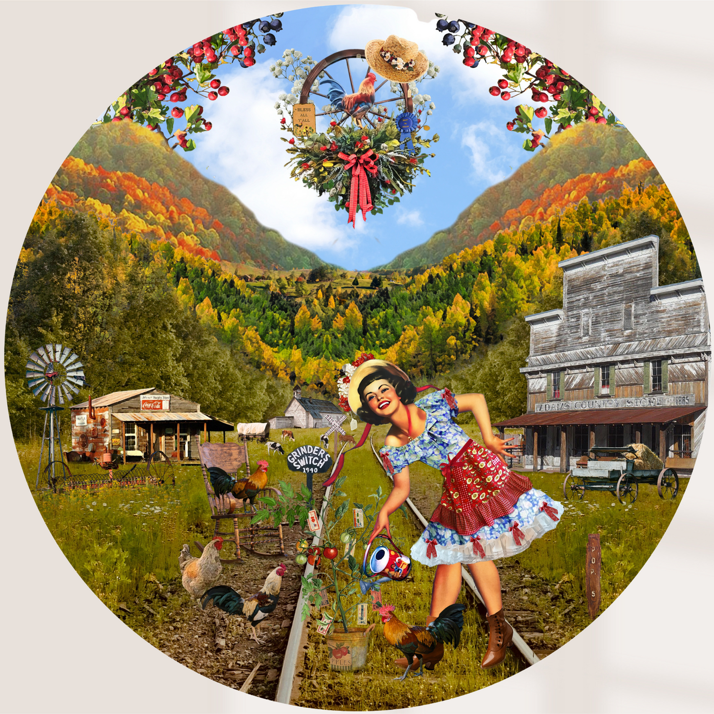"Minnie Pearl" Original Collage