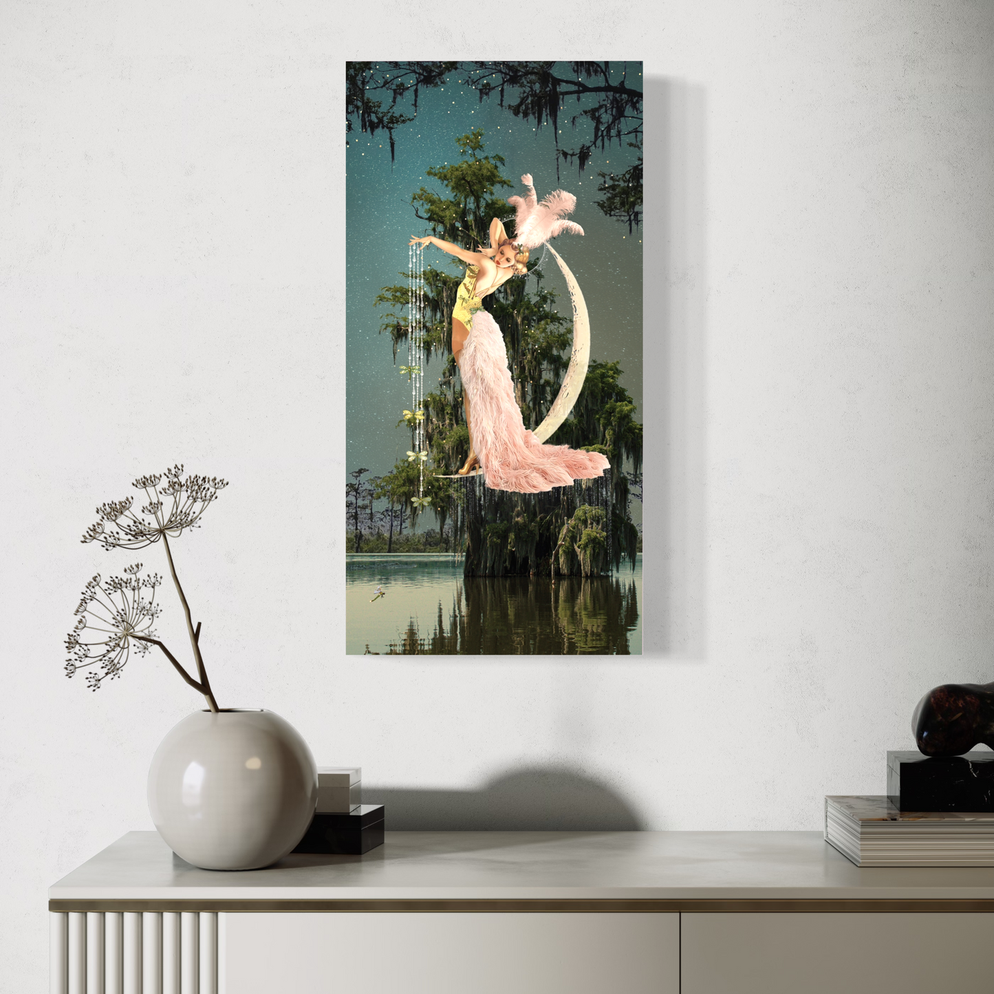 "And So, She Hung The Moon" Canvas Prints