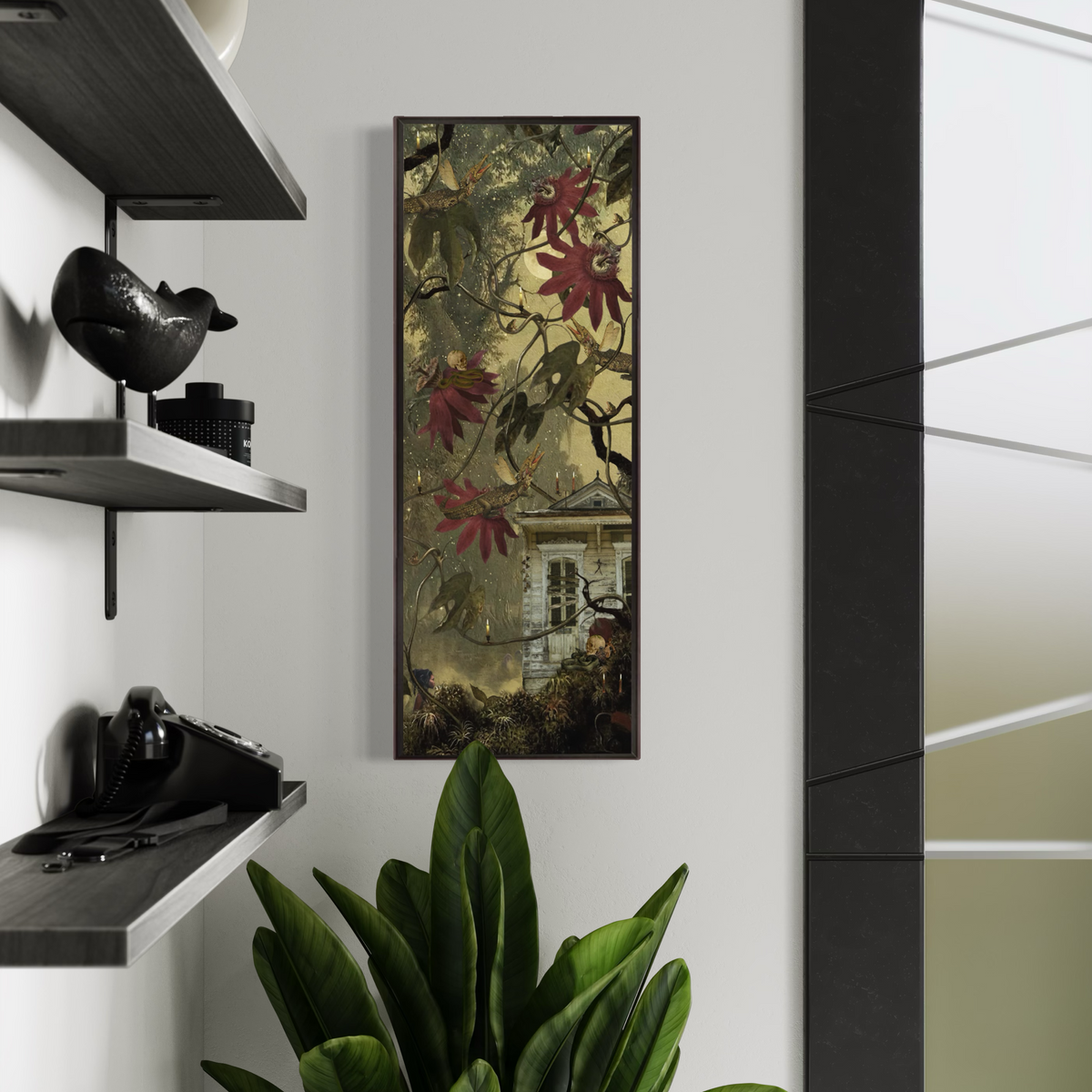 The House That Whispers — Framed Canvas Print
