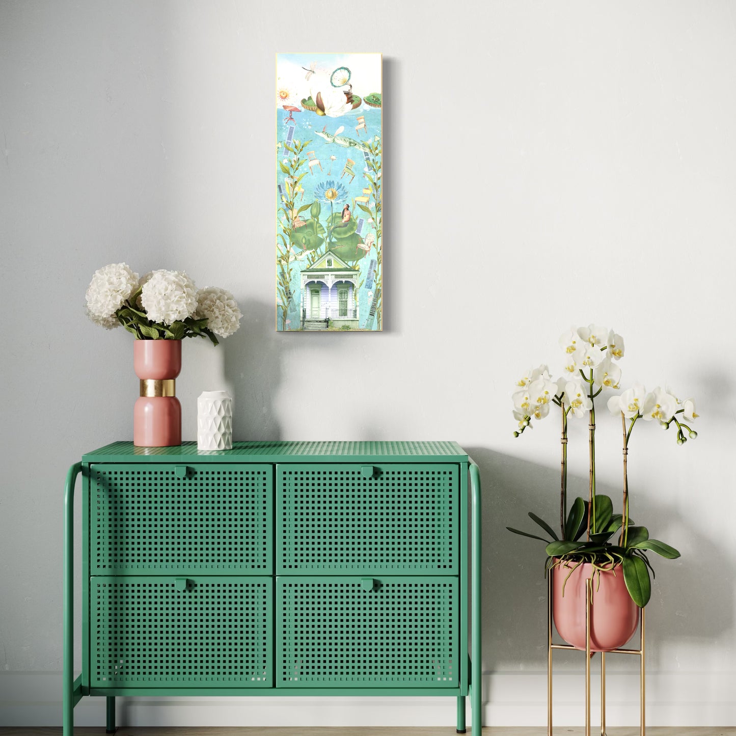 "The House That Sunk" Framed Canvas Prints