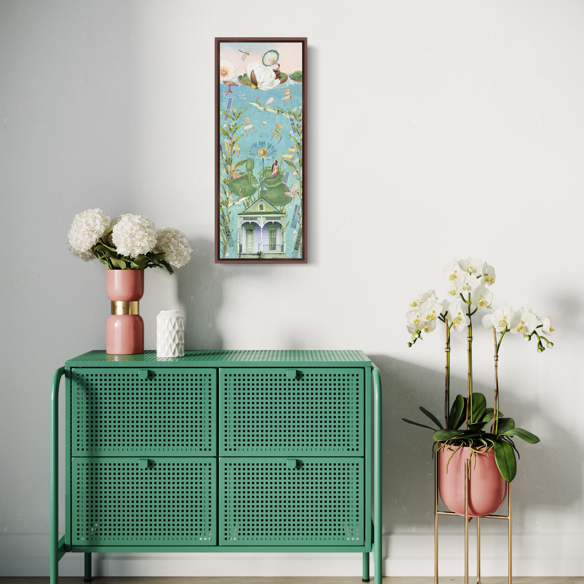 The House That Sunk — Framed Canvas Print