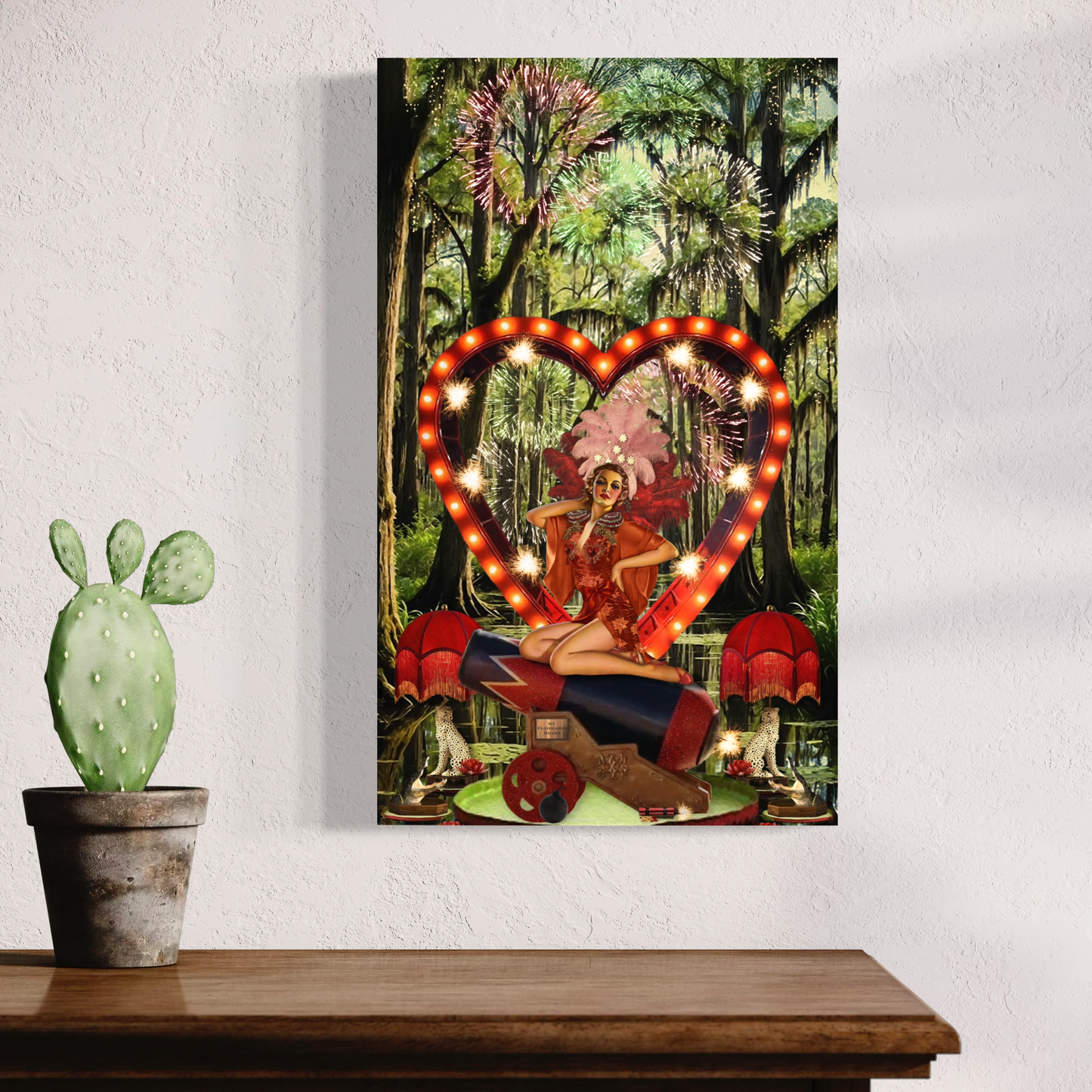 "And So, She Set Her Heart on Fire" Canvas Prints