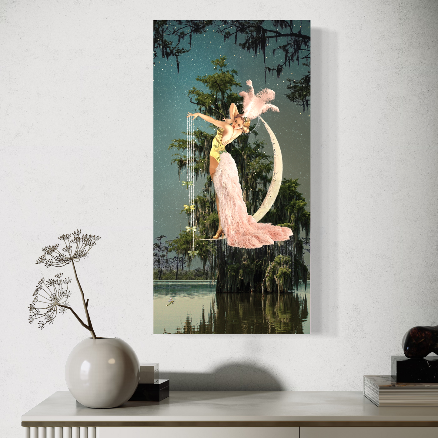 "And So, She Hung The Moon" Canvas Prints