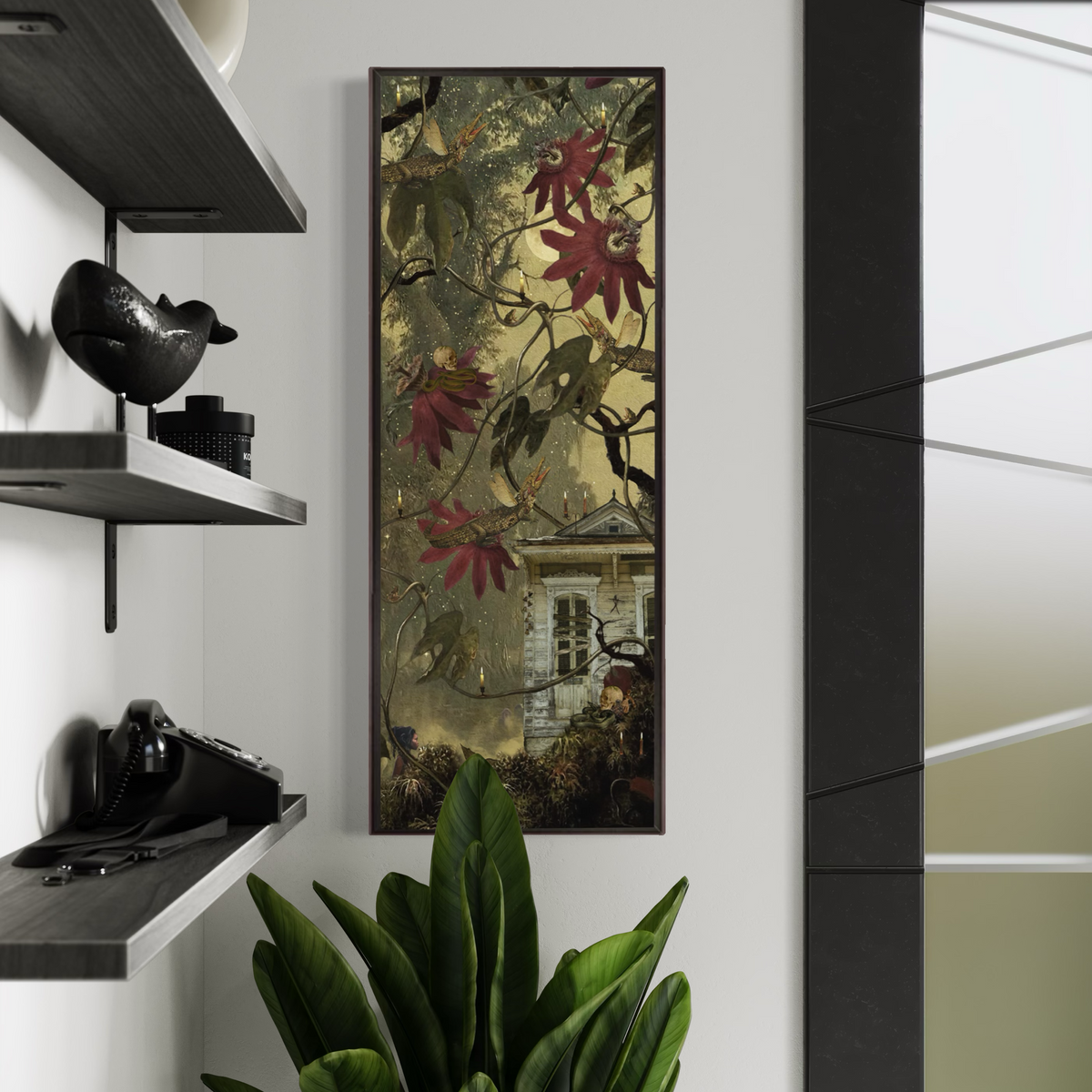 The House That Whispers — Framed Canvas Print