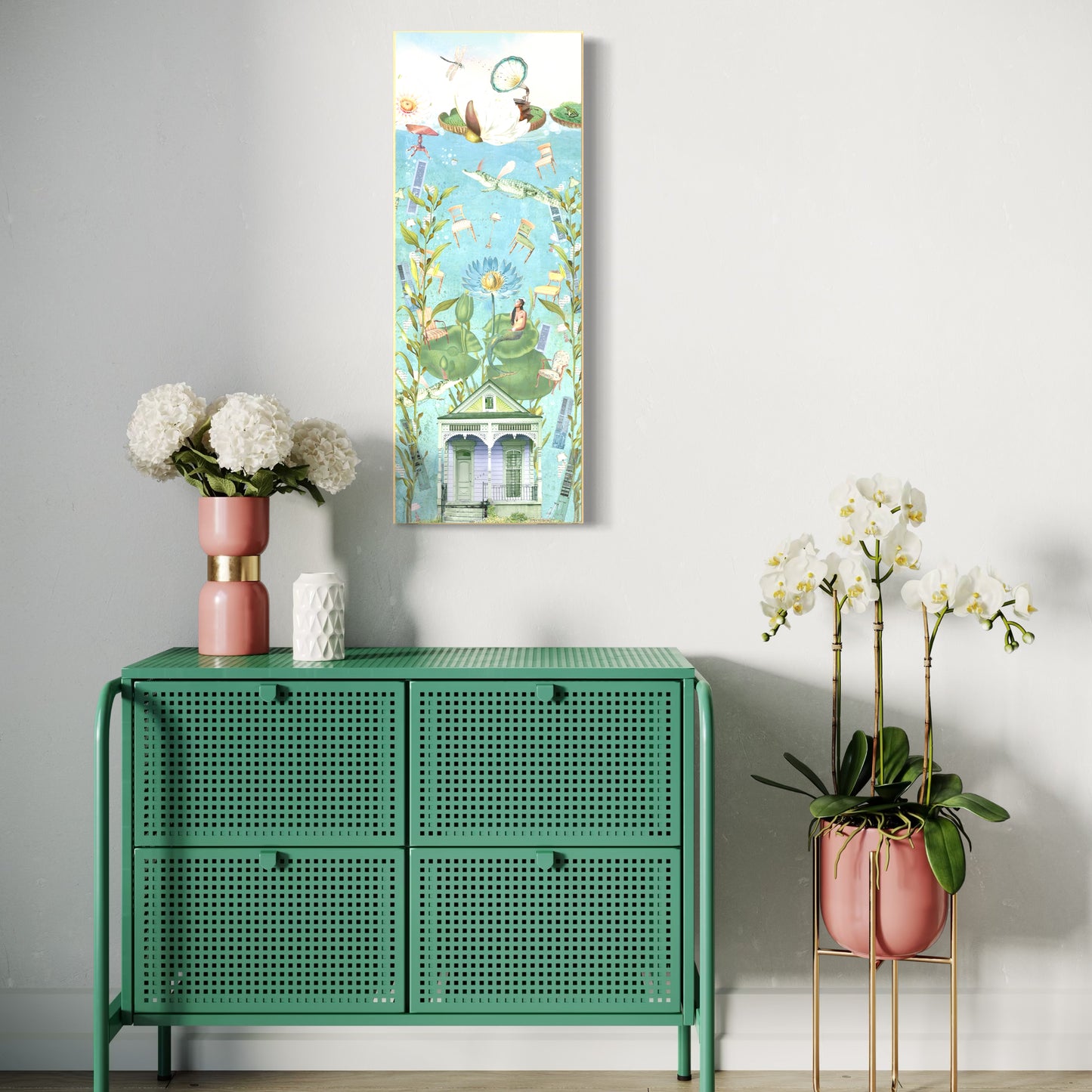 "The House That Sunk" Framed Canvas Prints