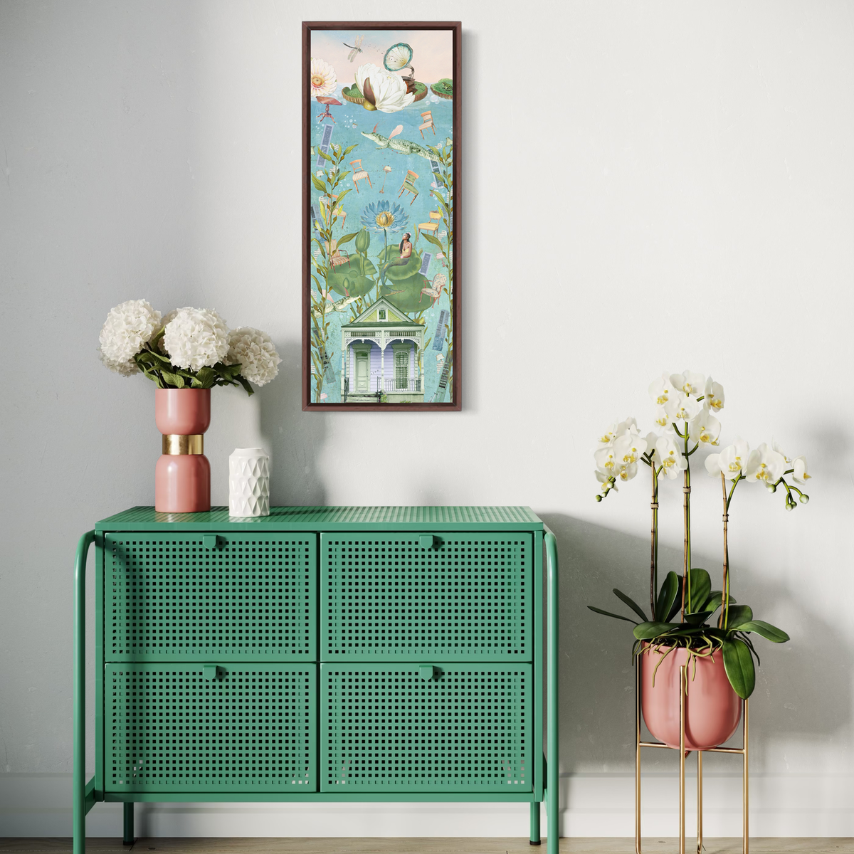 The House That Sunk — Framed Canvas Print