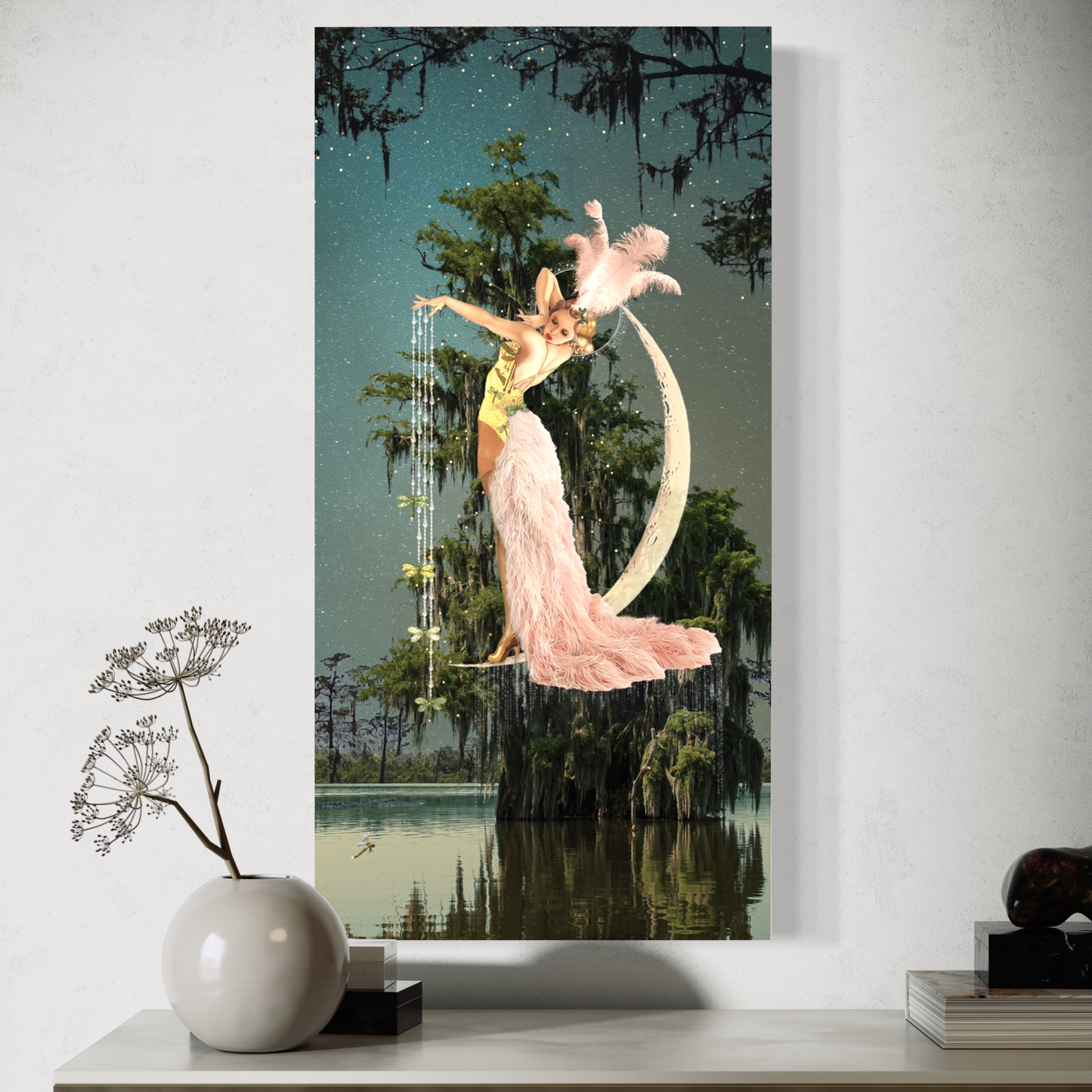 "And So, She Hung The Moon" Canvas Prints