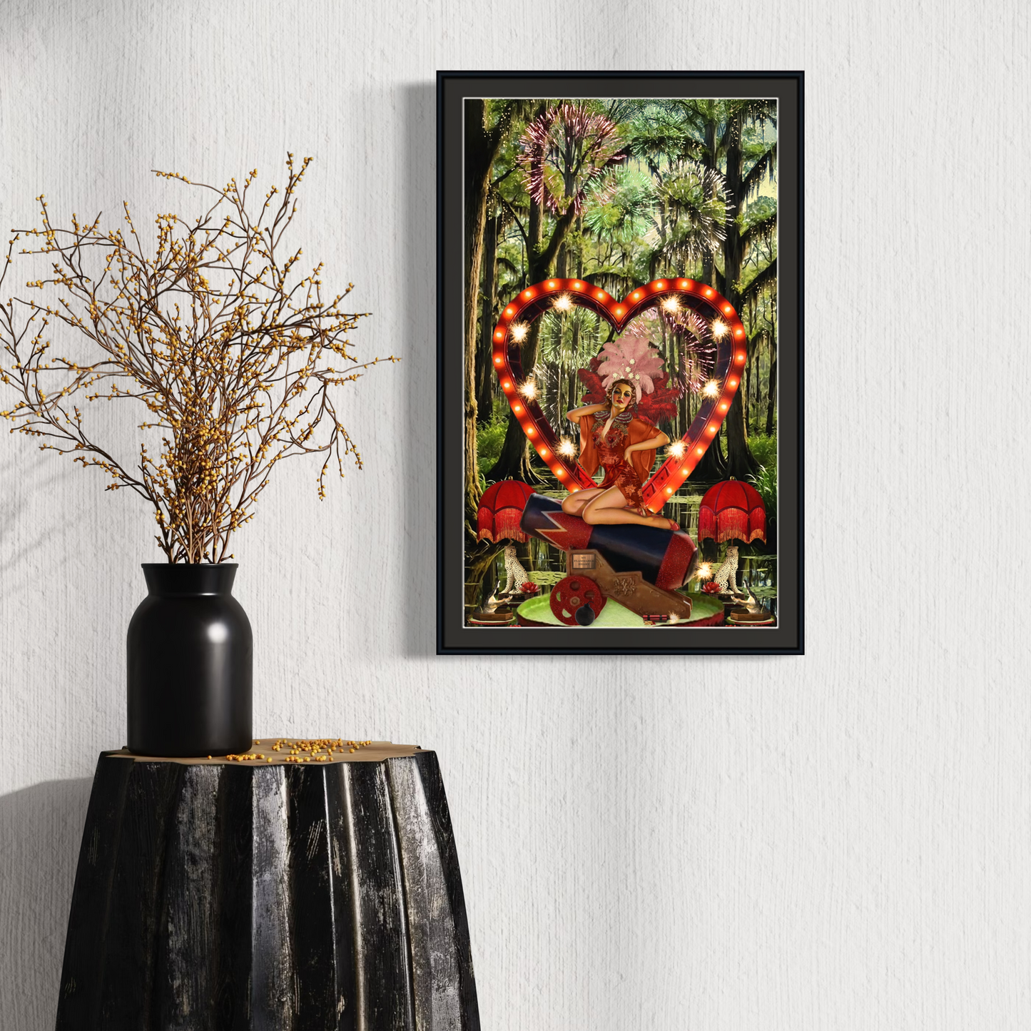 "And So, She Set Her Heart on Fire" Framed Prints