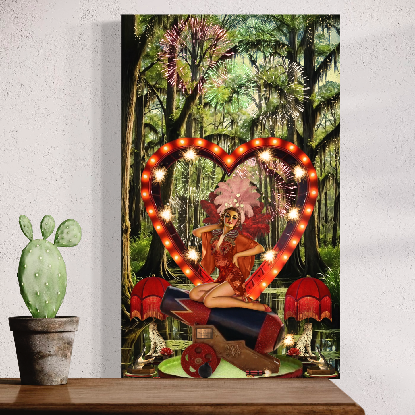 "And So, She Set Her Heart on Fire" Canvas Prints