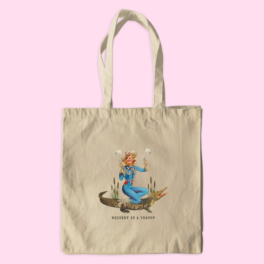 Canvas Tote Bag "Whiskey in a Teacup"