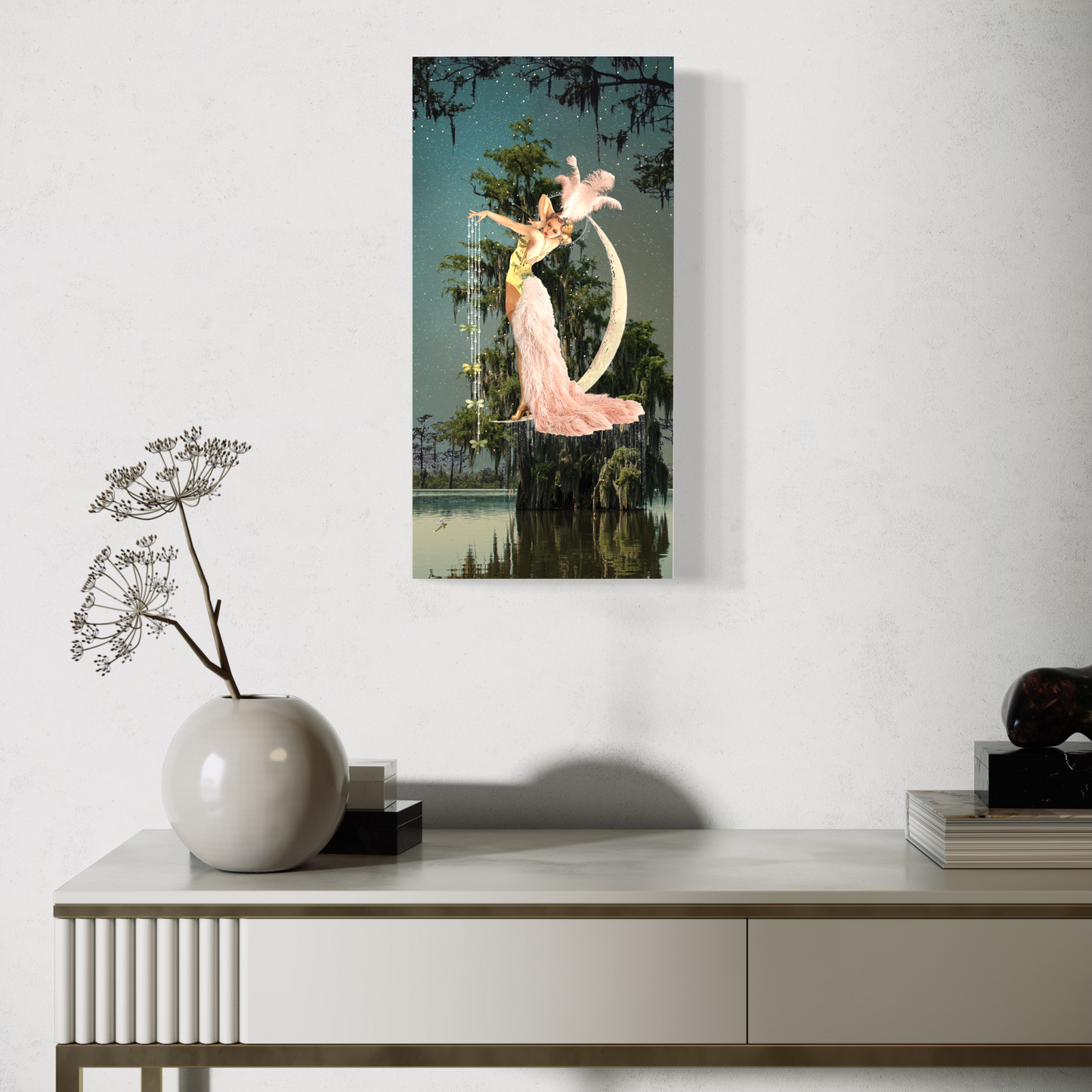 "And So, She Hung The Moon" Canvas Prints