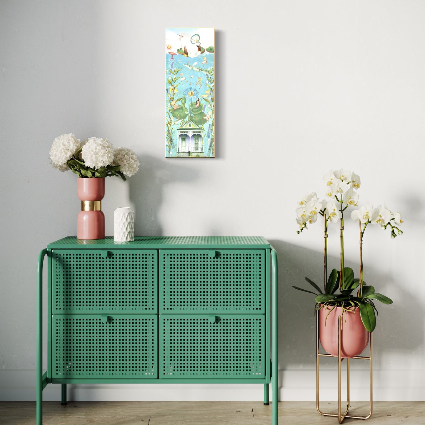 "The House That Sunk" Framed Canvas Prints