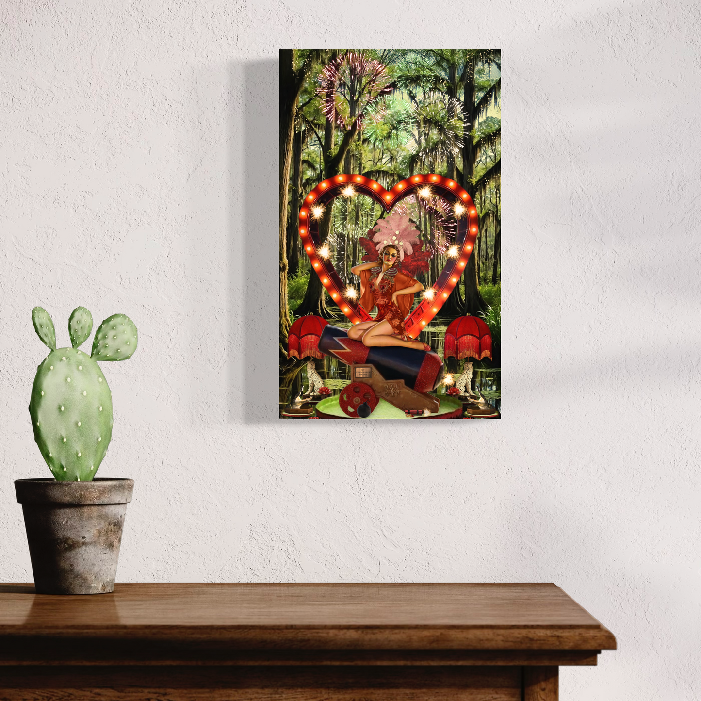 "And So, She Set Her Heart on Fire" Canvas Prints