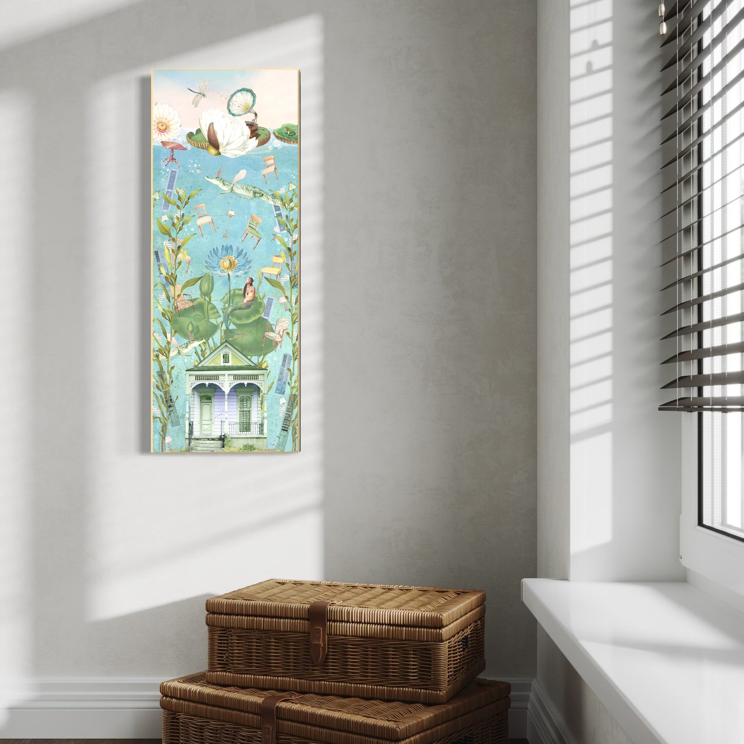 "The House That Sunk" Framed Canvas Prints