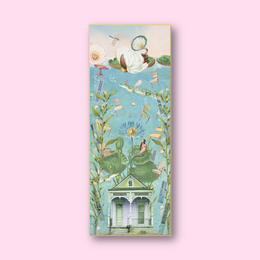 "The House That Sunk" Framed Canvas Prints