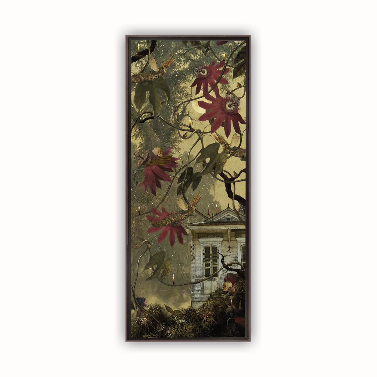 The House That Whispers — Framed Canvas Print