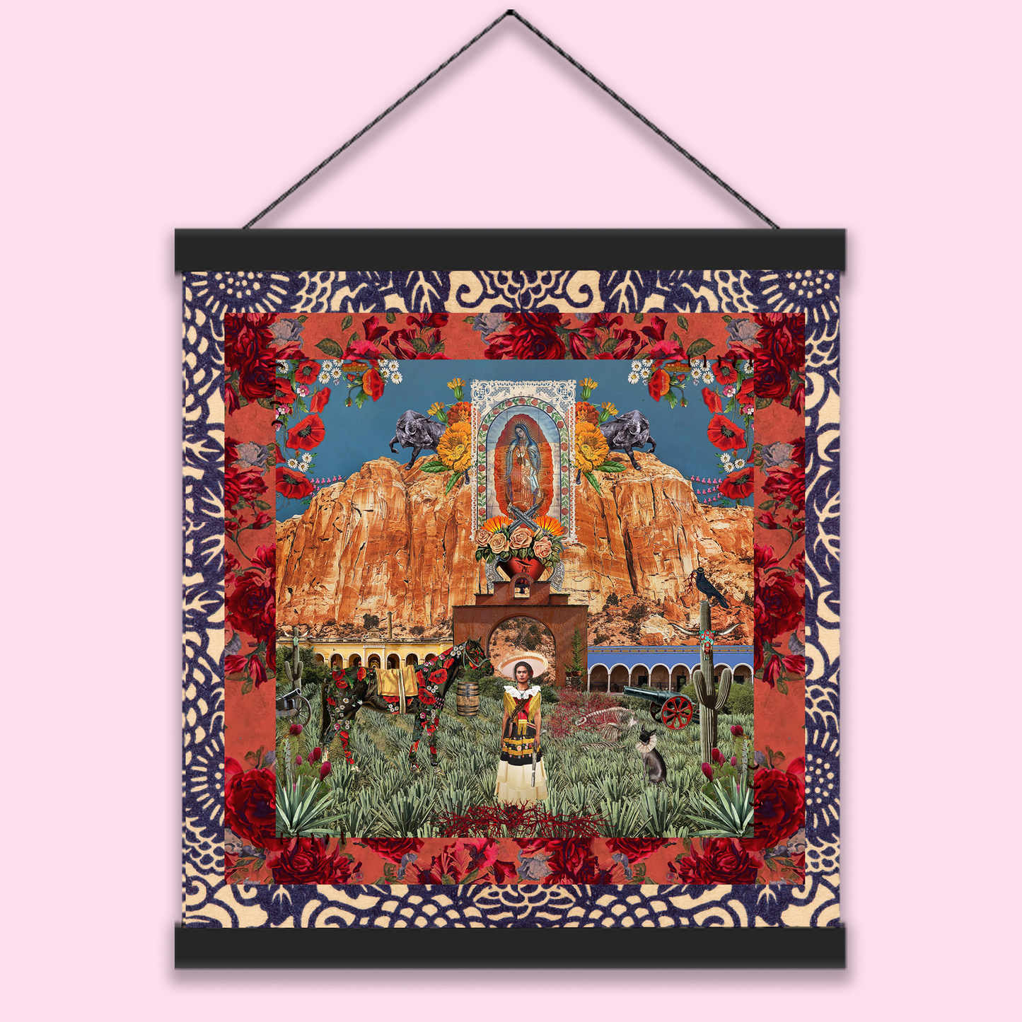 "Frida de las Adelitas" Hanging Canvas Print