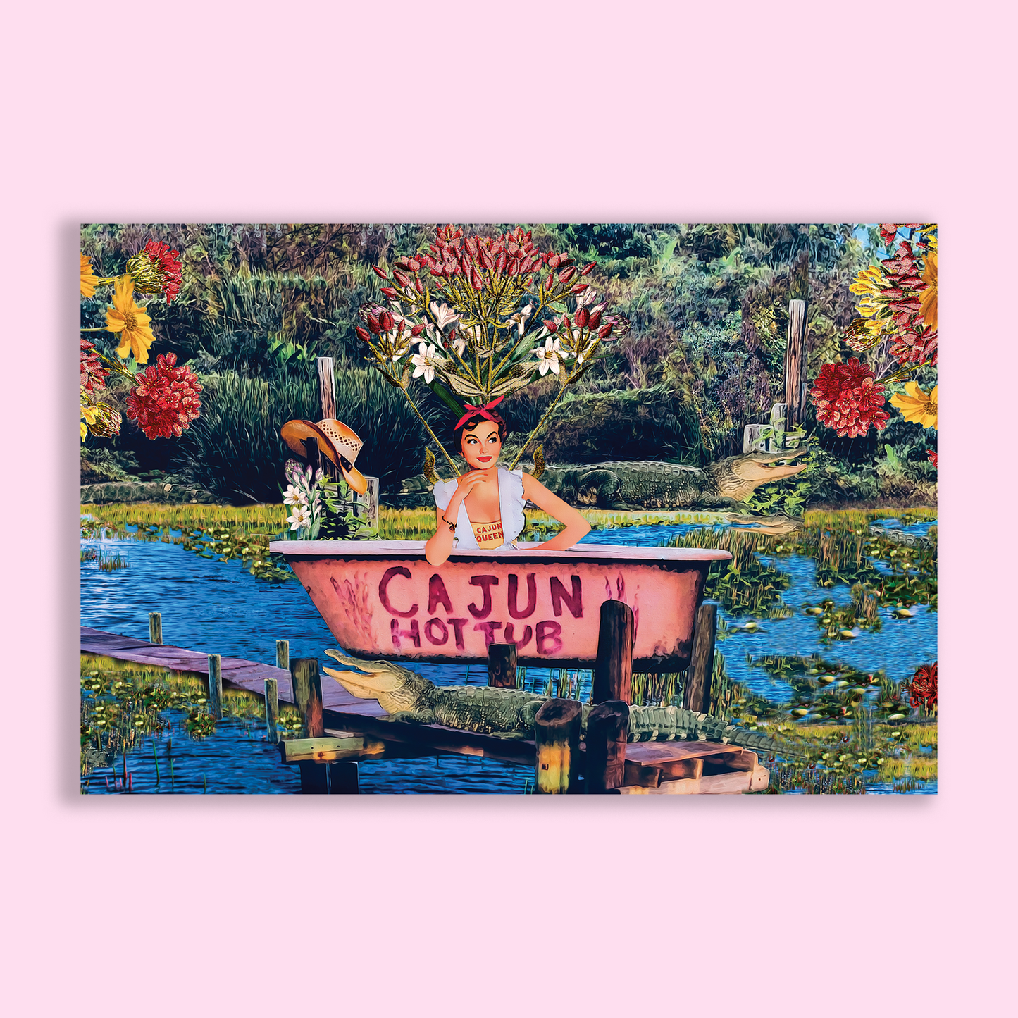 Postcard Prints "Cajun Hot Tub II"