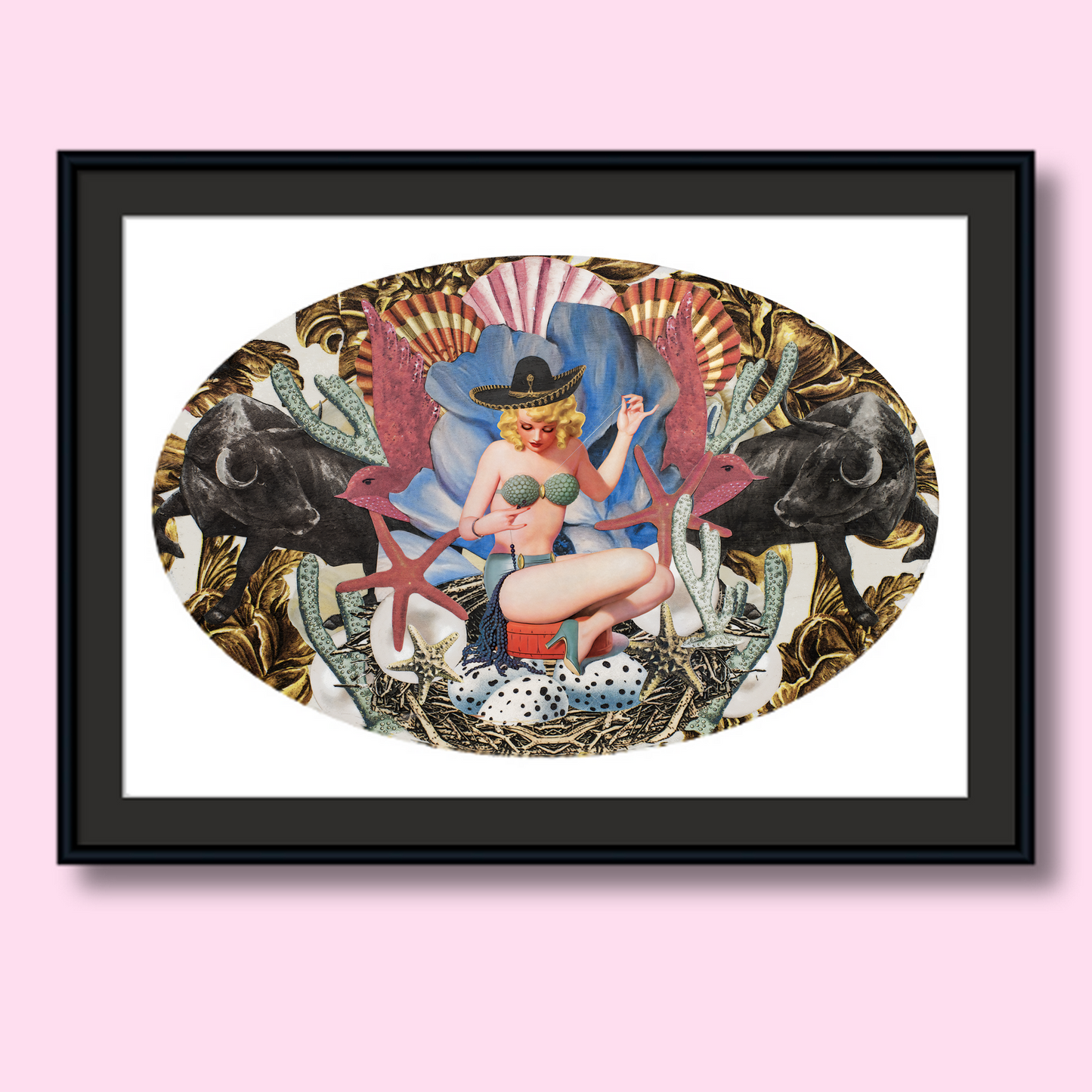 "Mermaid Vaquera" Framed Prints