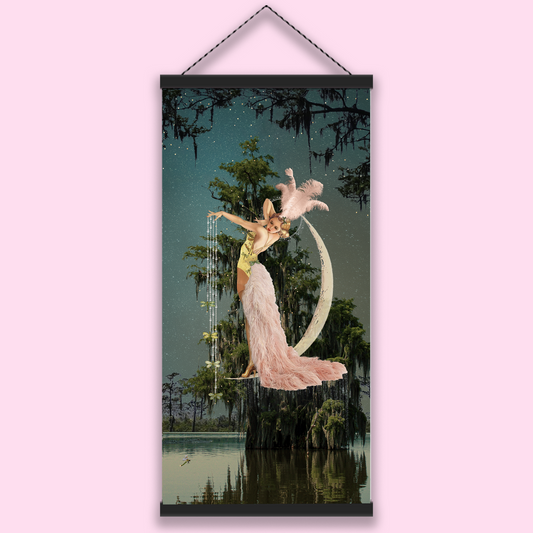 "And So, She Hung The Moon" Hanging Canvas Print