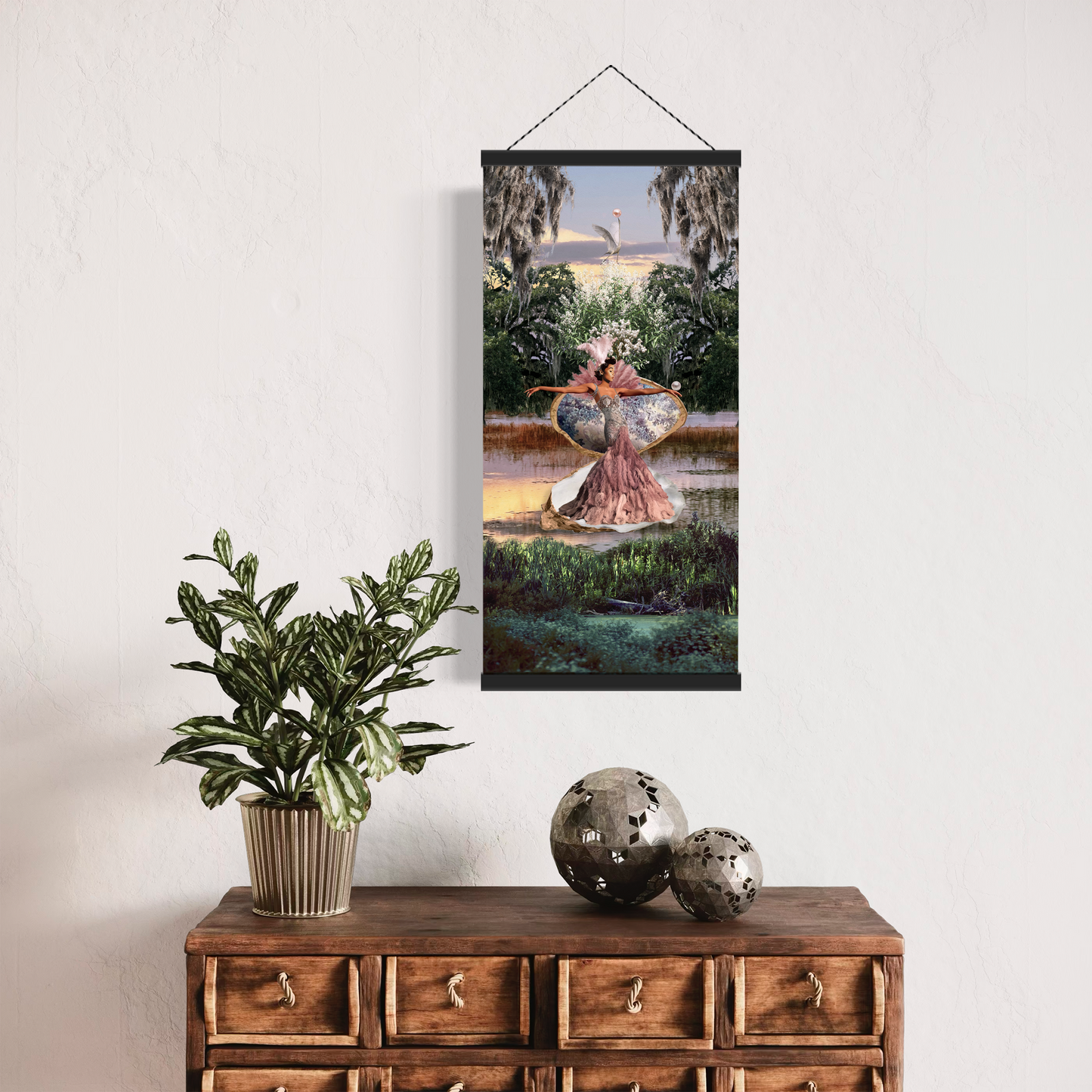 "And So, The World Was Her Oyster" Hanging Canvas Print