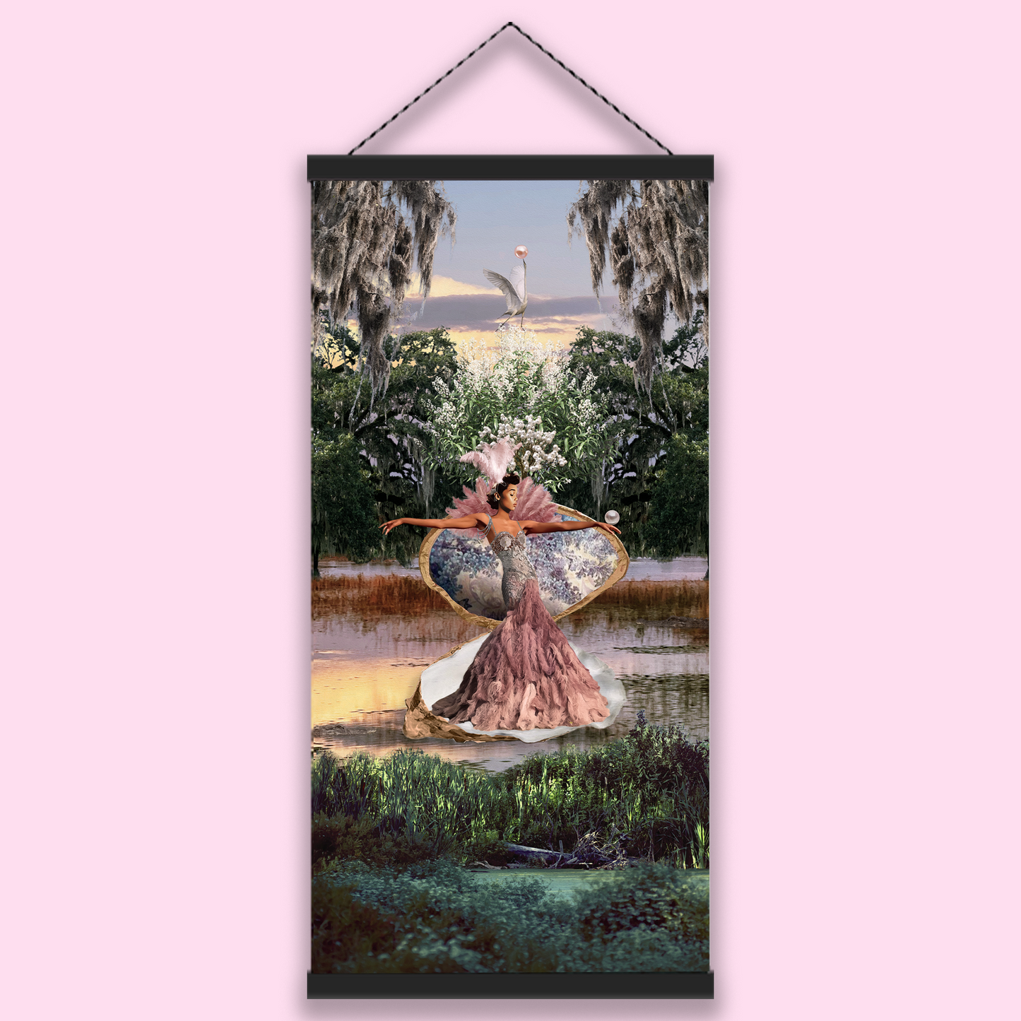 "And So, The World Was Her Oyster" Hanging Canvas Print