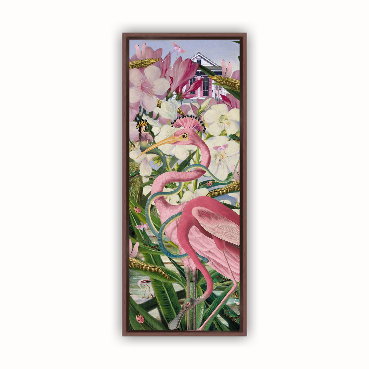 The House Turned Pink — Framed Canvas Print