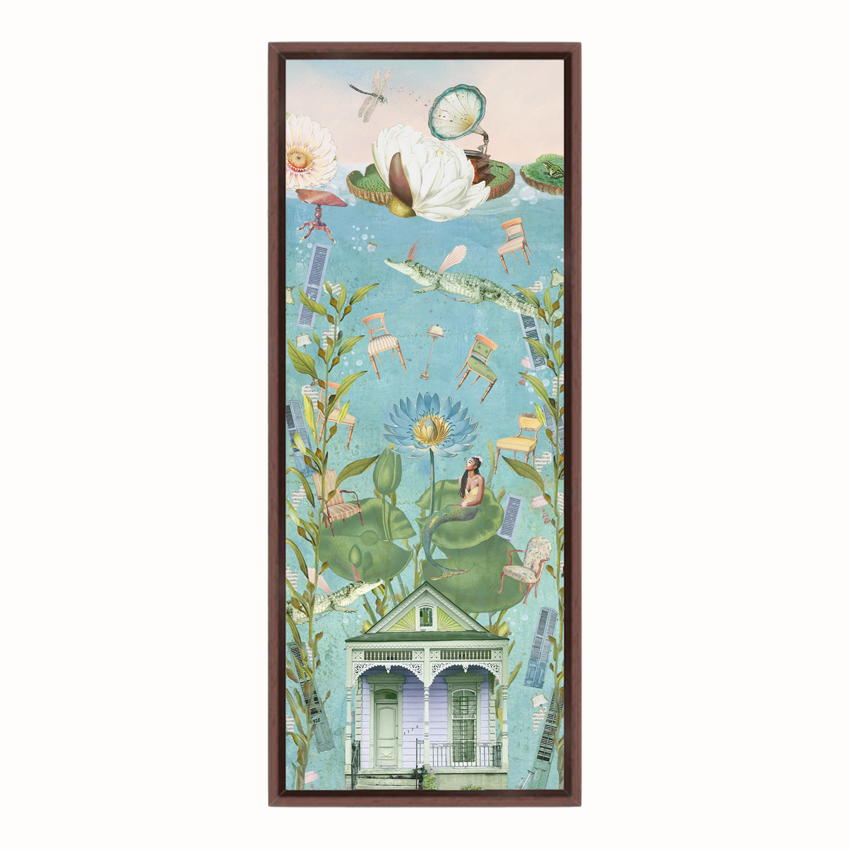 The House That Sunk — Framed Canvas Print