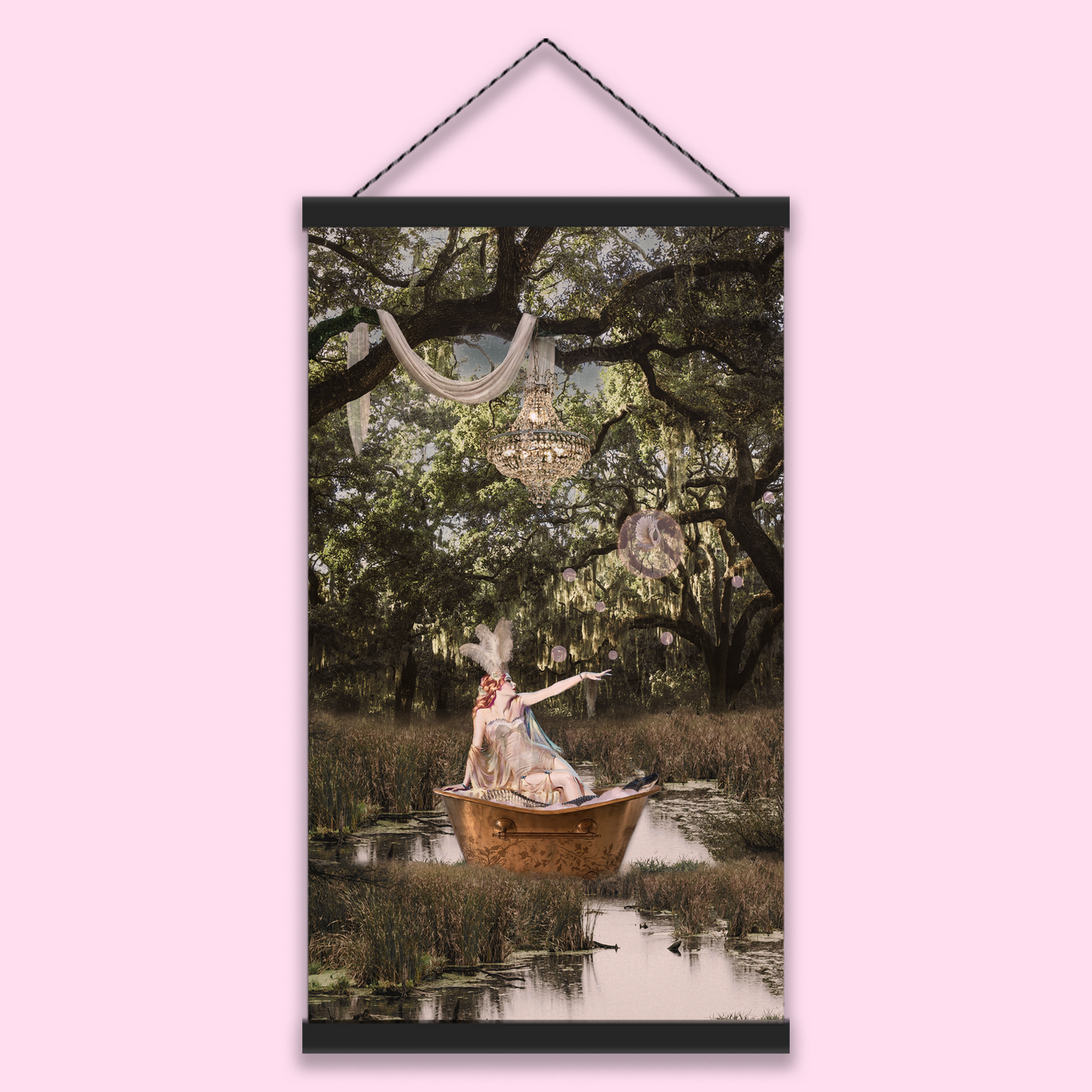 "And So, She Breathed Dreams Like Air" Hanging Canvas Print