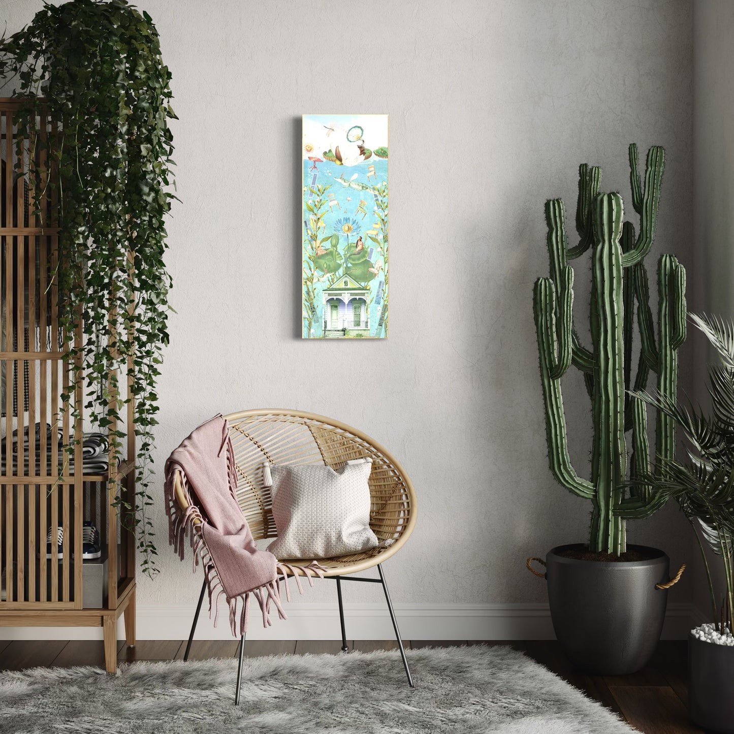 "The House That Sunk" Framed Canvas Prints